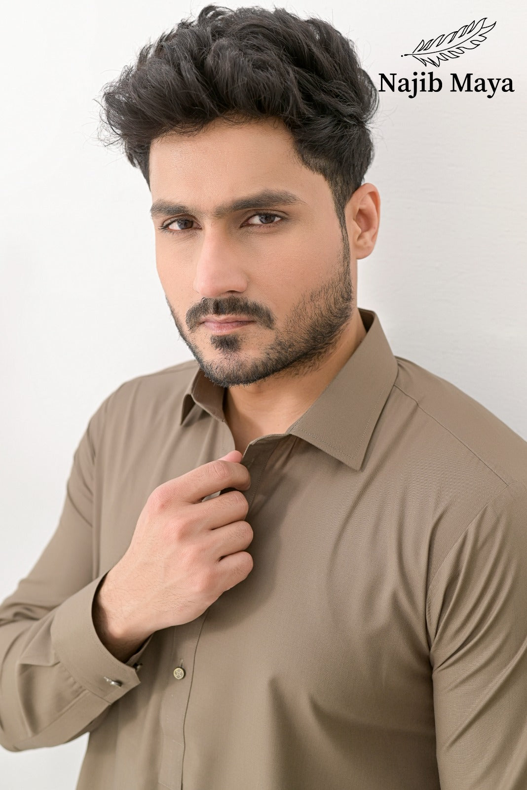 Biscuit Brown Shalwar Kameez For Men's