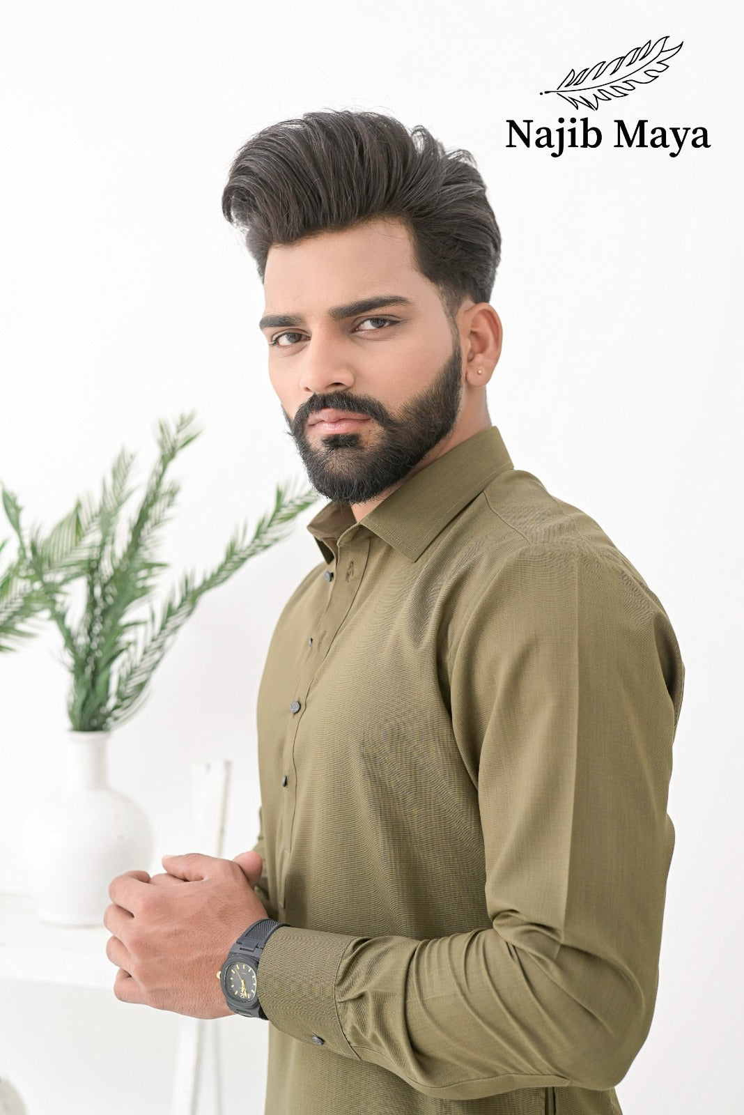 Pista Green Shalwar Kameez For Men's Secondary image