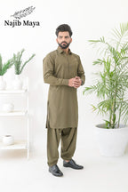 Pista Green Shalwar Kameez For Men's