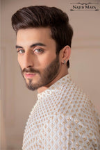 White Embroidered Kurta Pajama For Men's