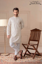 White Embroidered Kurta Pajama For Men's