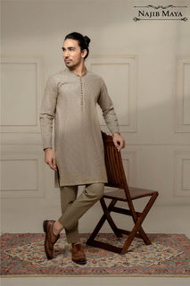 Biscuity Embroidered Kurta Pajama For Men's