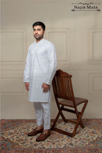 Load image into Gallery viewer, White Classy Embroidered Kurta Pajama For Men&#39;s