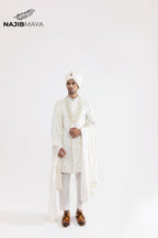 White Full Hand Work Sherwani For Men's