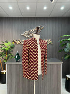 Maroon Embroidered Prince Coat For Men's
