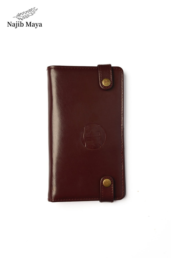 Maroon Button Wallet For Men's