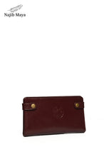 Load image into Gallery viewer, Maroon Button Wallet For Men&#39;s