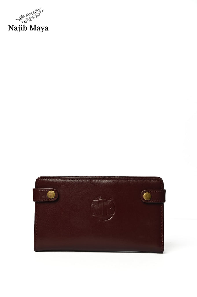 Maroon Button Wallet For Men's