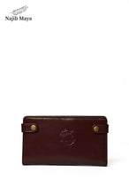 Load image into Gallery viewer, Maroon Button Wallet For Men&#39;s