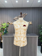 Cream Embroidery Waistcoat For Men's