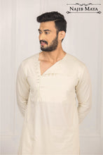 Load image into Gallery viewer, Cream Elegant Kurta Pajama For Men&#39;s