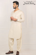 Load image into Gallery viewer, Cream Elegant Kurta Pajama For Men&#39;s