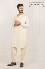 Load image into Gallery viewer, Cream Elegant Kurta Pajama For Men&#39;s