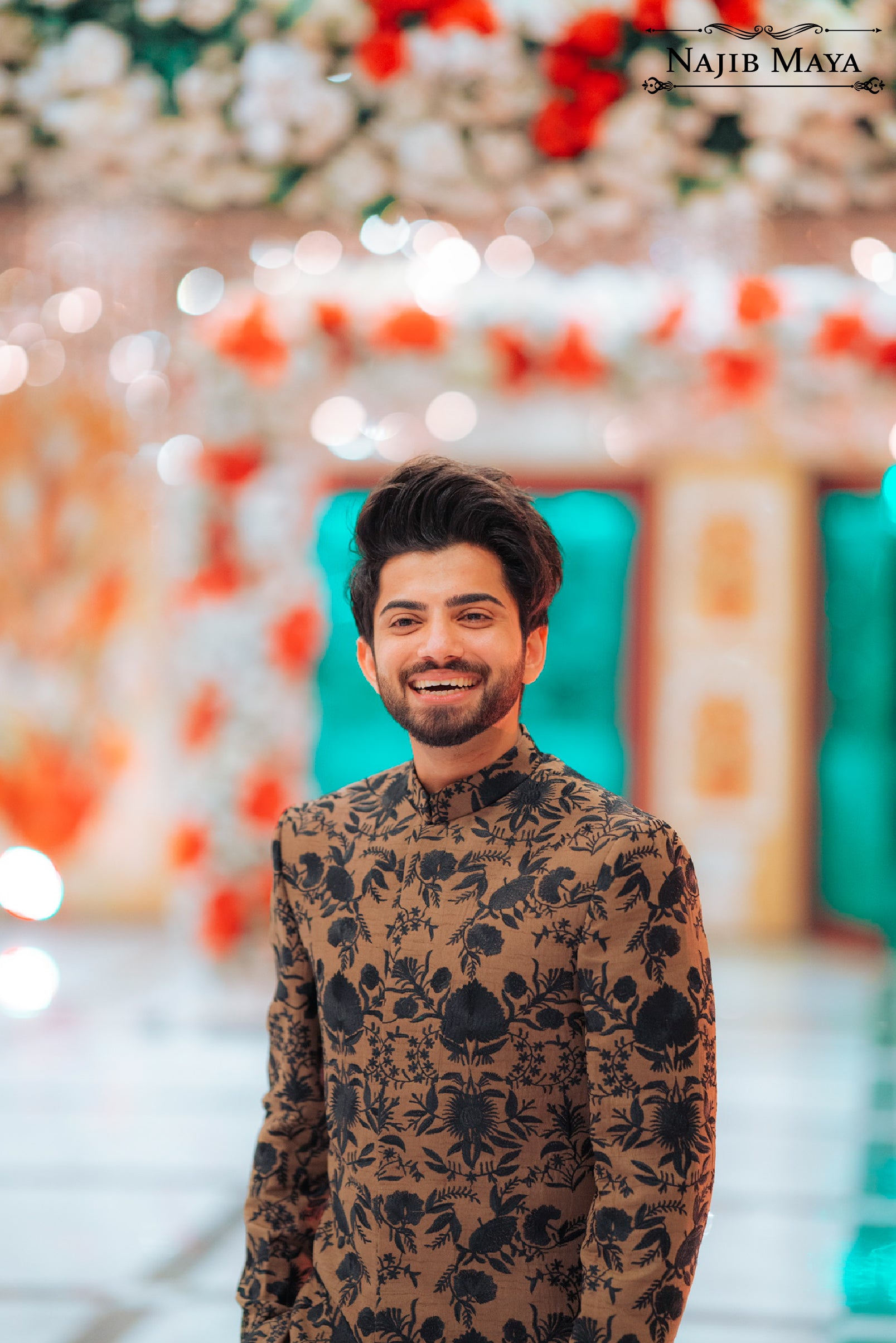 Elegant Black Brown Short Sherwani For Men's Secondary image