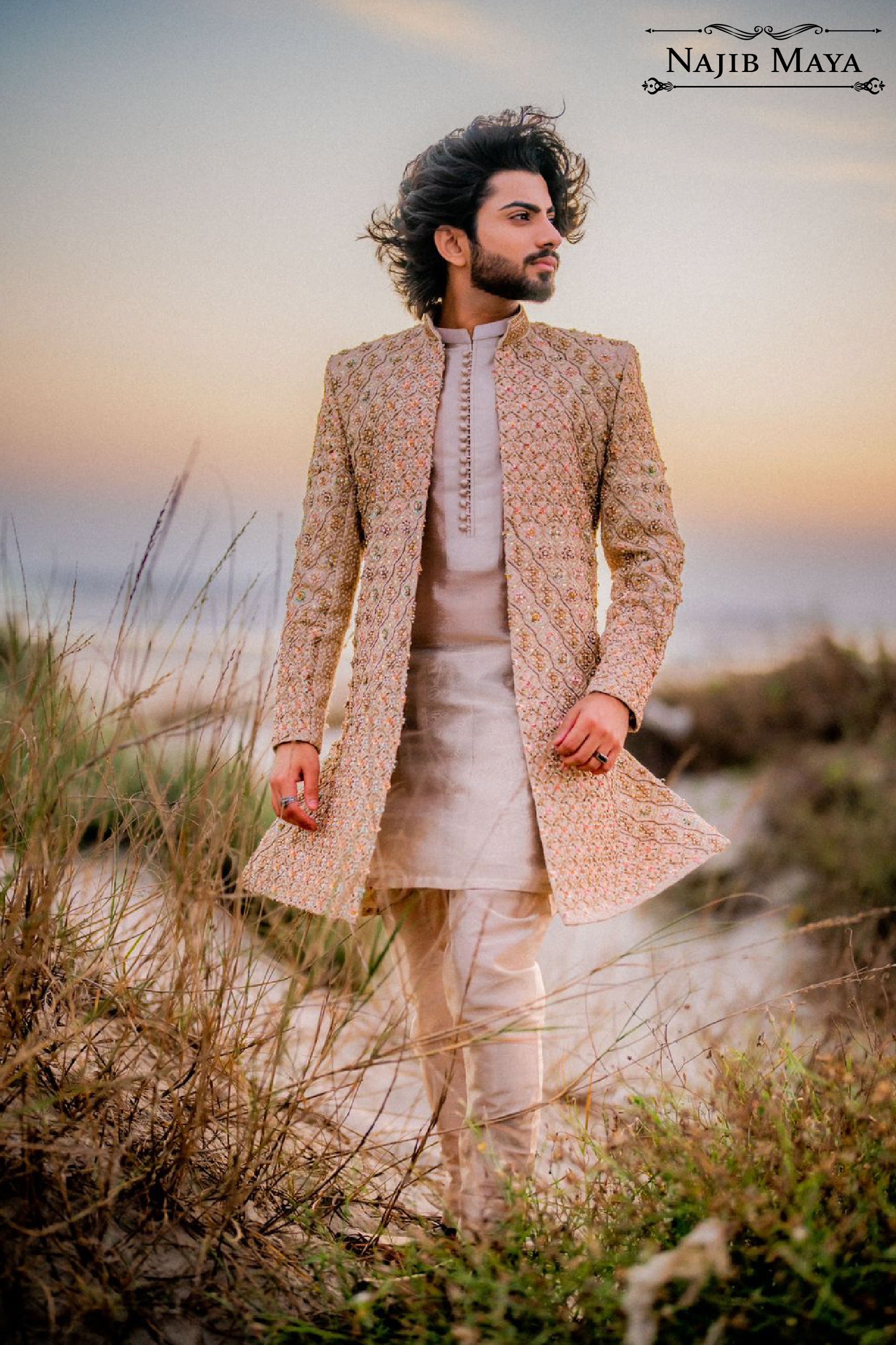 Embroidered HandWork Sherwani For Men's Main image