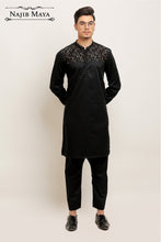 Load image into Gallery viewer, Black Elegant Kurta Pajama For Men&#39;s