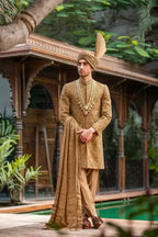 Copper Embroidered Groom Sherwani with Premium Handwork