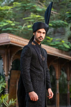 Black Embroidered Groom Sherwani with Premium Handwork