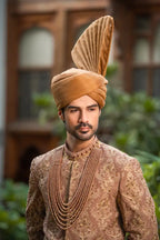 Copper Embroidered Groom Sherwani with Premium Handwork