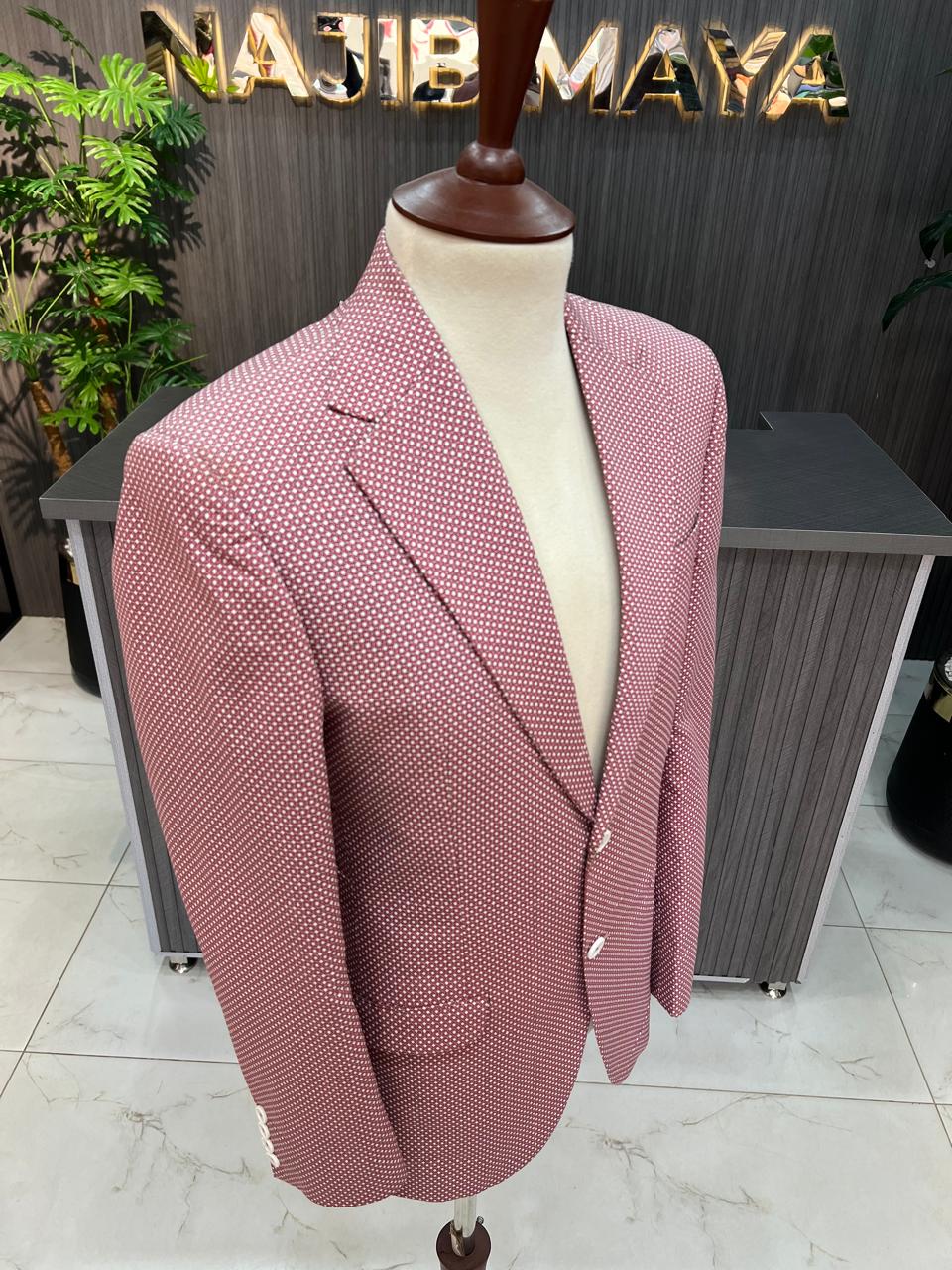 Red Elegant Casual Coat For Men's Secondary image