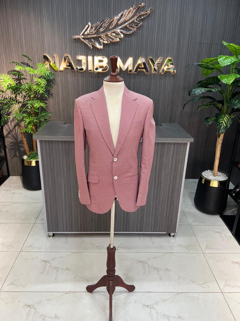 Red Elegant Casual Coat For Men's Main image