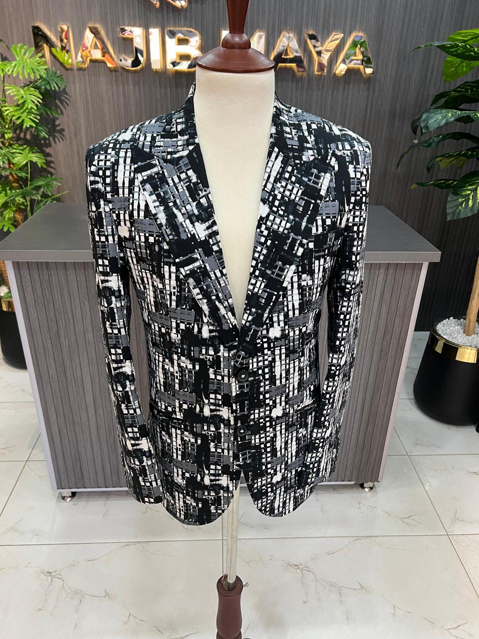 Black Unique Style Casual Coat For Men's
