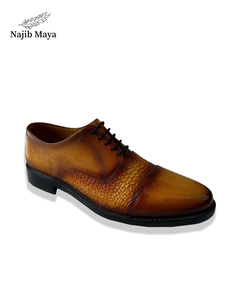 Luxury Brown Two Tone Shoes For Men's