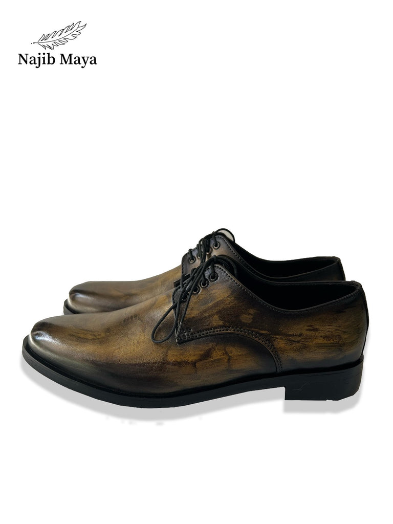 Derby Gold Black Shoes For Men's