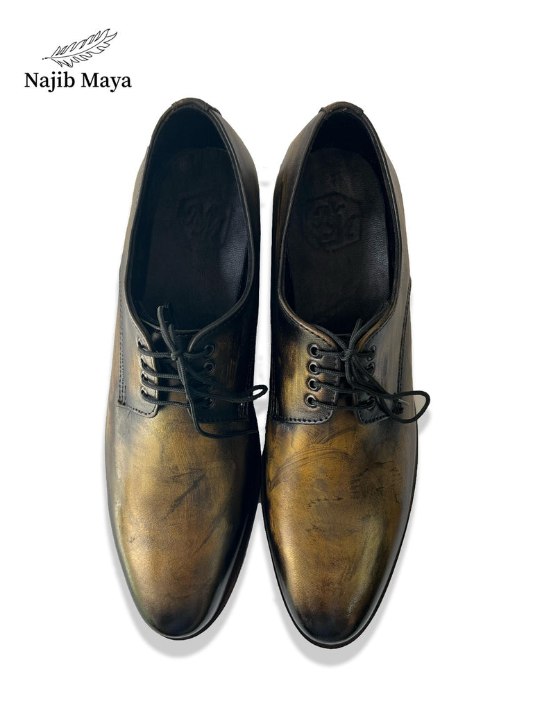 Derby Gold Black Shoes For Men's