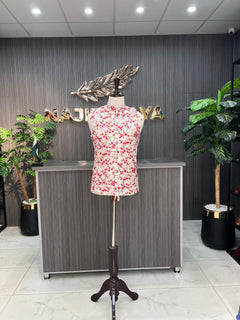 White Printed Waist Coat For Men's