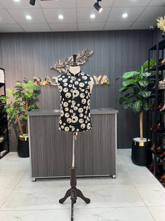 Black Printed Waist Coat For Men's