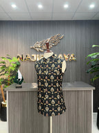 Black Printed Waist Coat For Men's