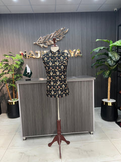 Black Printed Waist Coat For Men's