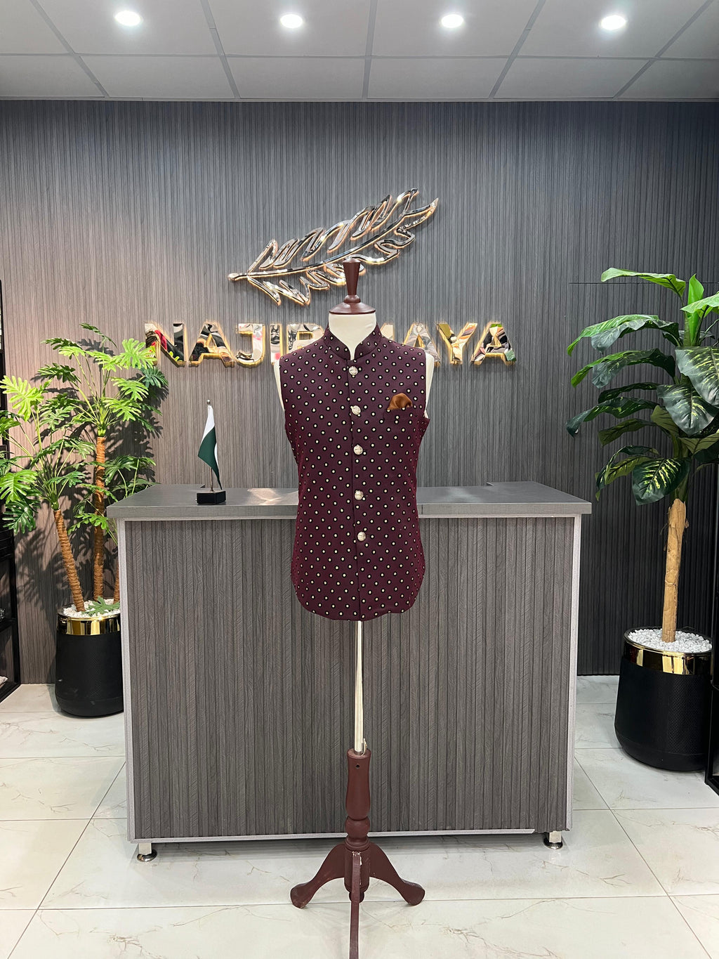 Maroon Waist Coat For Men's