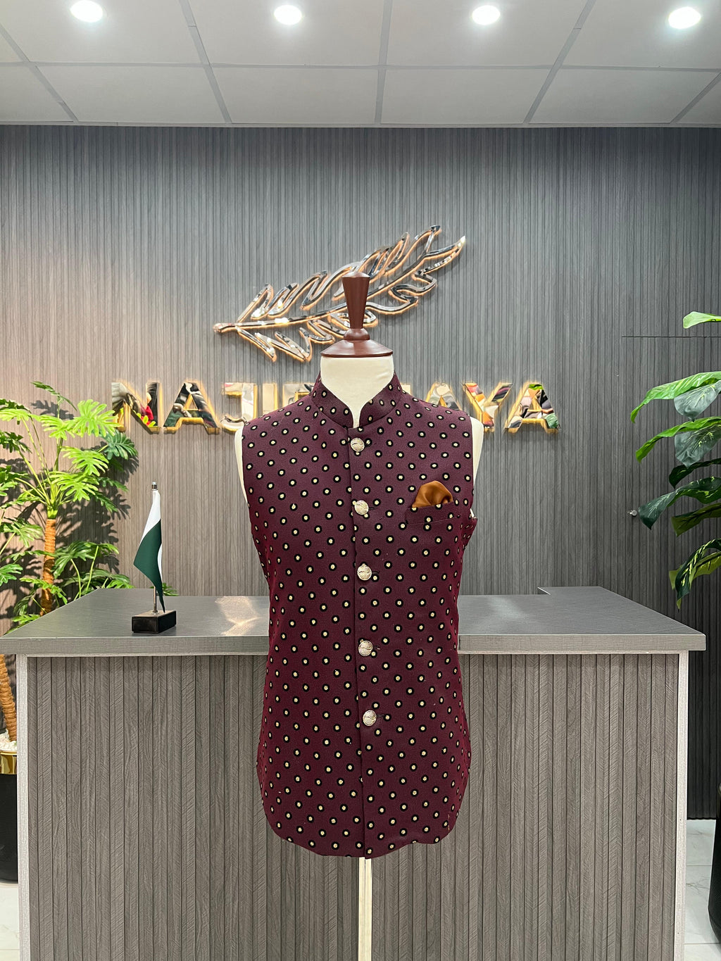 Maroon Waist Coat For Men's