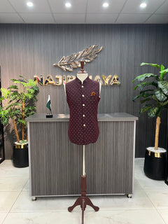 Maroon Waist Coat For Men's
