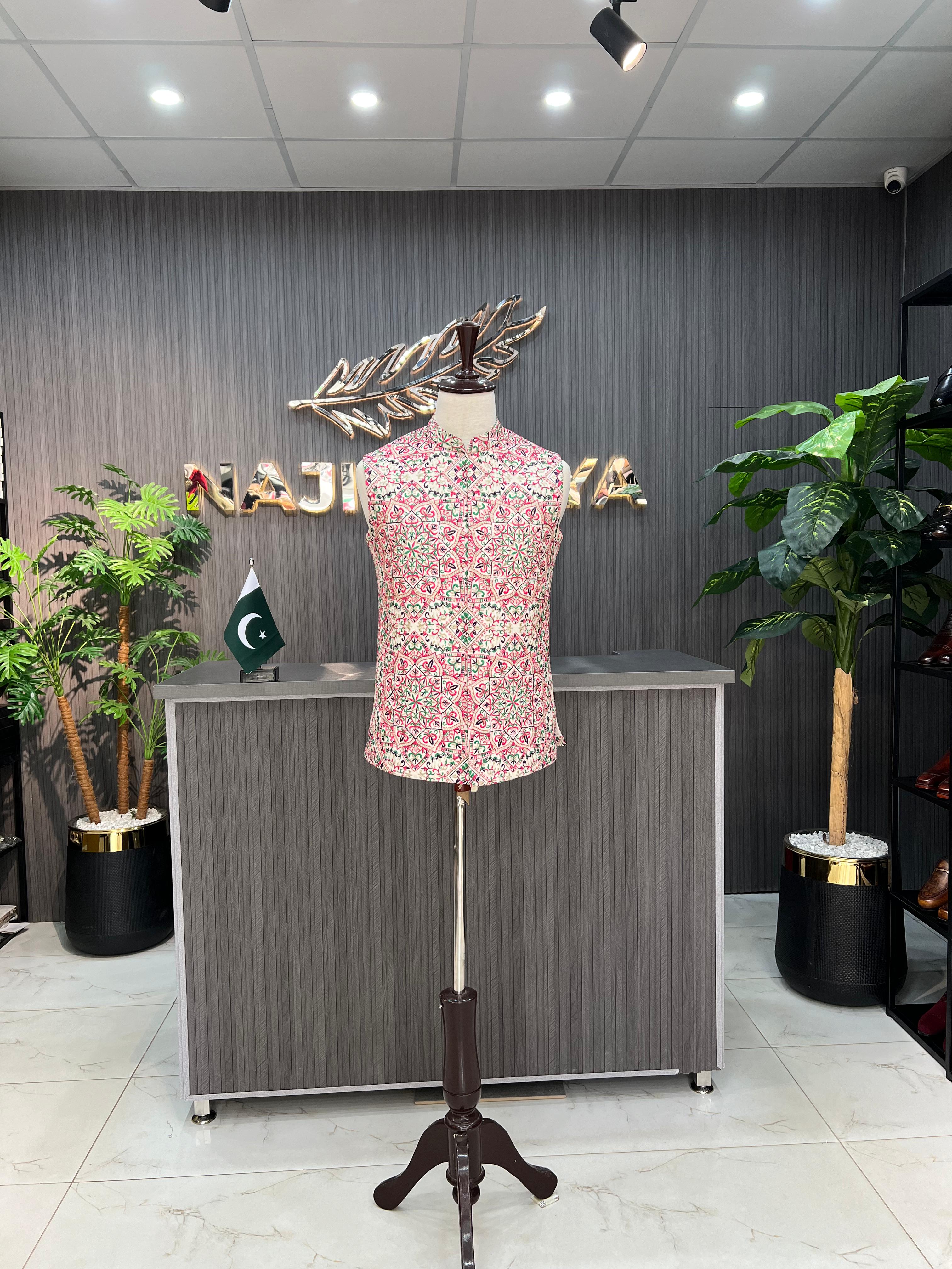 Multi Embroidery Waistcoat For Men's Main image