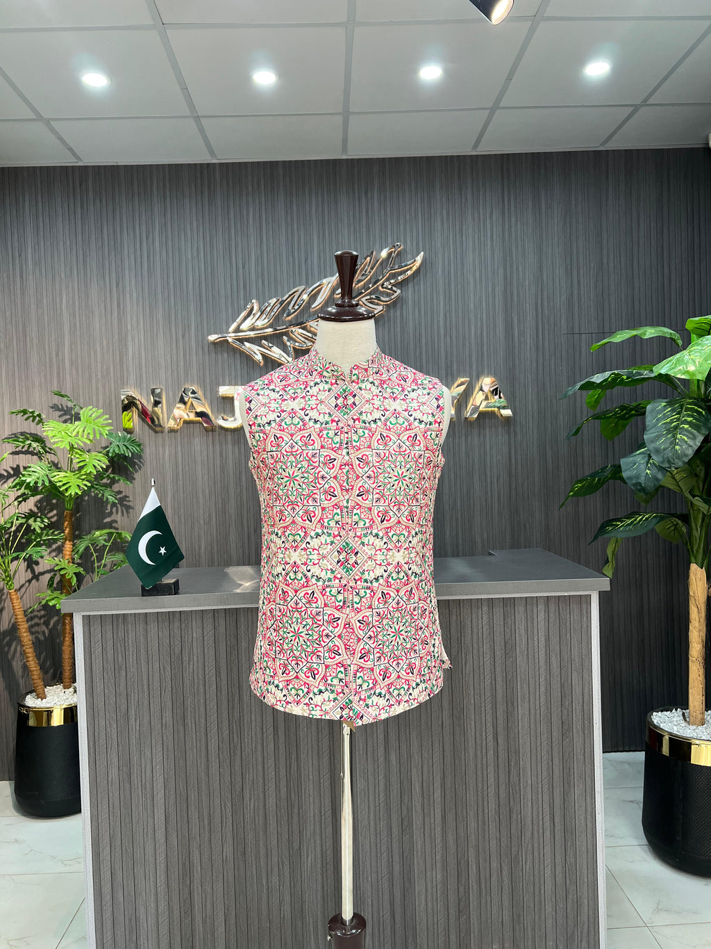 Multi Embroidery Waistcoat For Men's