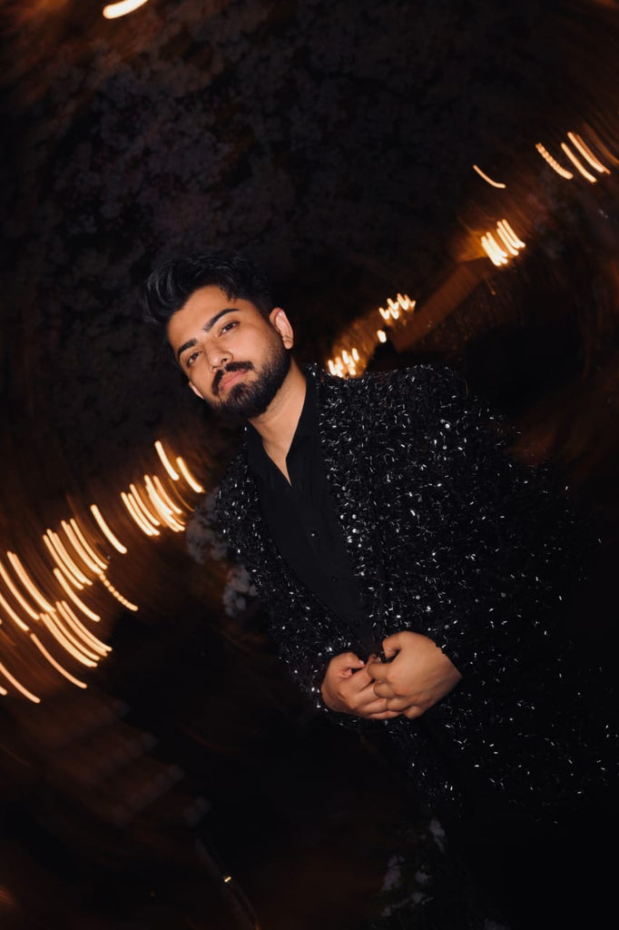 Black Stylish 2Pec Coat Pent For Men's