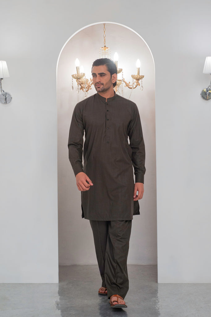 Green Kurta With Bell Bottom Pajama For Men's