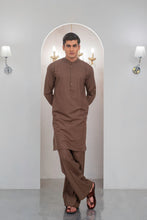 Load image into Gallery viewer, Brown Kurta With Bell Bottom Pajama For Men's