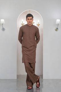 Brown Kurta With Bell Bottom Pajama For Men's