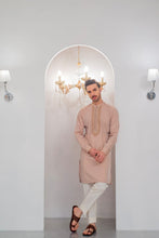 Load image into Gallery viewer, Mate Gold Front Handwork Kurta With Pajama For Men's