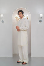 Load image into Gallery viewer, Cream Kurta With Bell Bottom Pajama For Men's