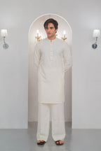 Cream Kurta With Bell Bottom Pajama For Men's