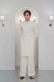 Cream Kurta With Bell Bottom Pajama For Men's