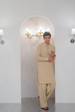 Load image into Gallery viewer, Beige Kurta With Bell Bottom Pajama For Men's