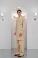Load image into Gallery viewer, Beige Kurta With Bell Bottom Pajama For Men's
