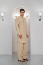 Load image into Gallery viewer, Beige Kurta With Bell Bottom Pajama For Men's