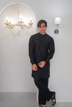 Load image into Gallery viewer, Black Kurta With Bell Bottom Pajama For Men's